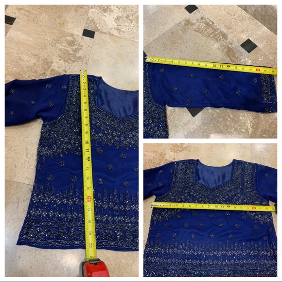 Dresses & Skirts - 🔷2-Piece Elegant Navy blue beaded Indian set